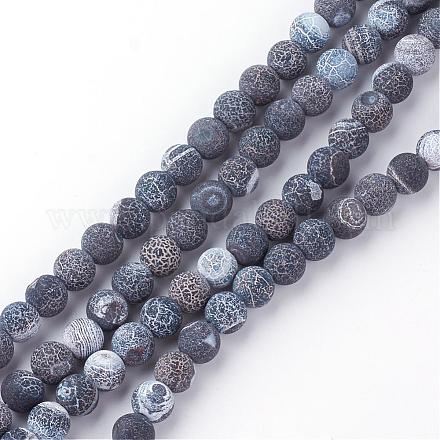 Natural Fire Crackle Agate Bead Strands G-S216-6mm-01-1