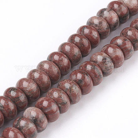 Chapelets de perles en jaspe sésame naturel / jaspe kiwi G-O162-05-6x10mm-1