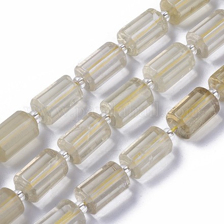 Chapelets de perles de quartz citron naturel G-F595-J05-1