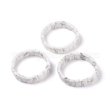 Bracelets extensibles de howlite naturelle BJEW-F406-B21-1