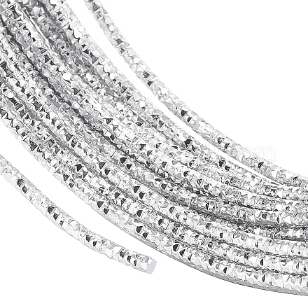 Benecreat 12 calibre 33 pies de alambre de plata texturizado con corte de diamante alambre artesanal de aluminio para hacer adornos y otros trabajos de artesanía AW-BC0003-13A-1