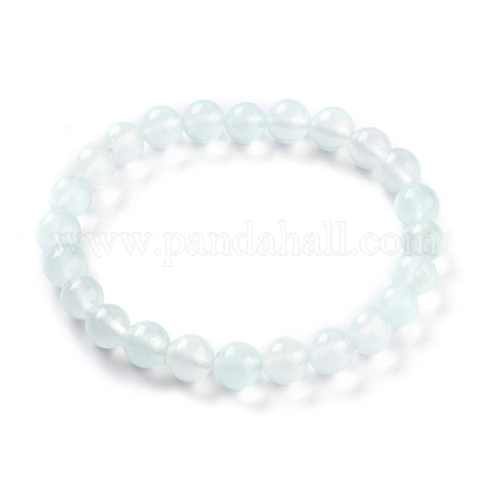 Bracciali elasticizzati di perle di giada naturale tinte BJEW-G633-B-23-1