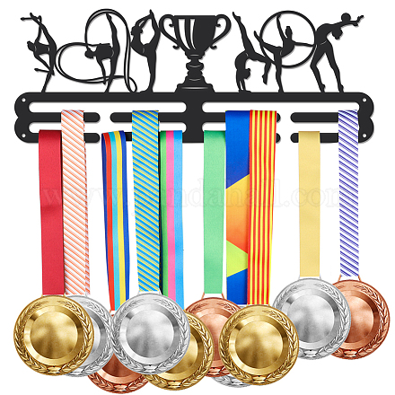 Superdant porta medaglie espositore appendiabiti telaio per ginnastica robusto acciaio nero metallo con elementi ganci a parete espositore per medaglie oltre 60 medaglie ODIS-WH0021-496-1