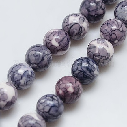 Synthetic Ocean White Jade Beads Strands G-C219-6mm-08-1