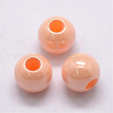 ABS Plastic Imitation Pearl European Beads OACR-L008-16mm-A01-1