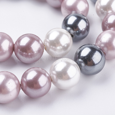 Cuentas de perlas de concha de electrochapa BSHE-E018-12mm-05-1
