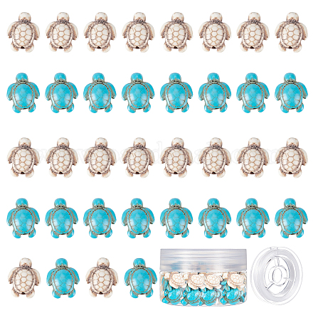 SUNNYCLUE 1 Box 100Pcs Turquoise Turtle Beads Charms Carved Spacer Beads for Jewelry Making Summer Ocean Tortoise Beads Waterproof Loose Beads Bulk Bracelets Making Kit Necklaces Supplies Adult Craft DIY-SC0019-81-1