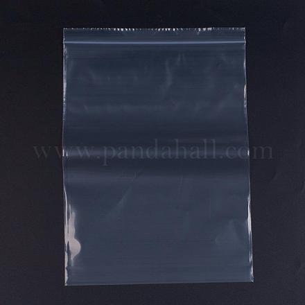 プラスチックジップロックバッグ  再封可能な包装袋  トップシール  セルフシールバッグ  長方形  ホワイト  33x23cm  片側の厚さ：3.1ミル（0.08mm）  100個/袋 OPP-G001-I-23x33cm-1