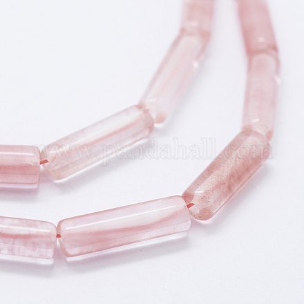 Chapelets de perles en verre de quartz de cerise G-K260-07B-1