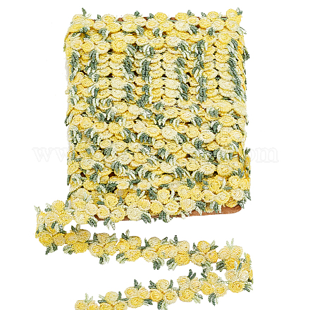 Pandahall elite nastro decorativo in poliestere da 5 iarda di fiori OCOR-PH0001-97E-1