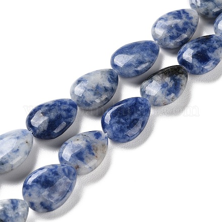 Fili di perle di diaspro macchia blu naturale G-K357-A06-01-1