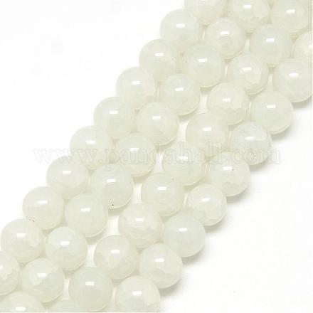 Chapelets de perles en verre craquelé peint DGLA-Q023-8mm-YS1-1