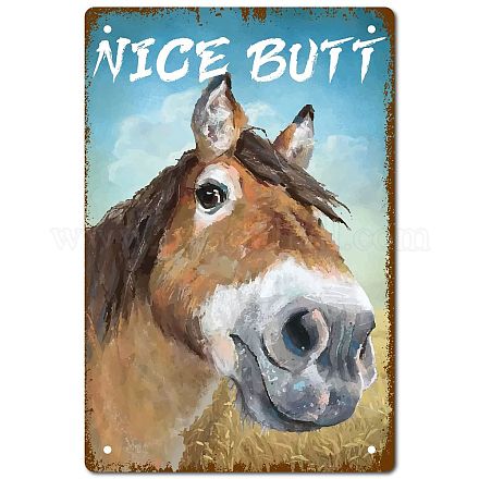 CREATCABIN Nice Butt Horse Tin Sign Funny Bathroom Quot Retro Vintage Wall Decor Decoration for Home Garden Kitchen Bar Pub Living Room Office Garage Poster Plaque 12 x 8 Inch AJEW-WH0157-417-1