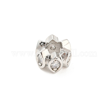 Perles de placage en laiton avec zircone cubique de micro pave ZIRC-F140-03P-A-1