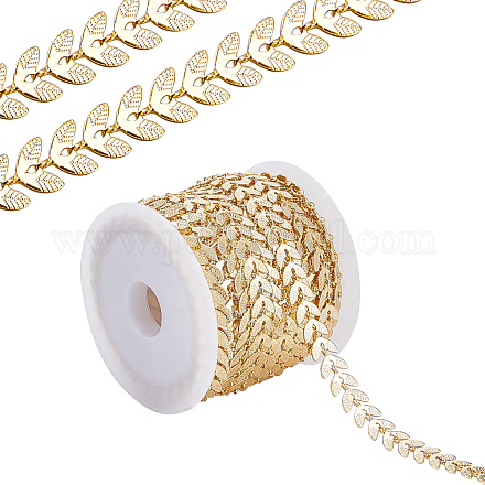 PandaHall 18K Gold Fish Bone Necklace Chain CHC-PH0001-18-1