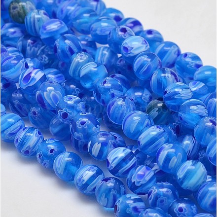 Round Millefiori Glass Beads Strands LK-P002-20-1