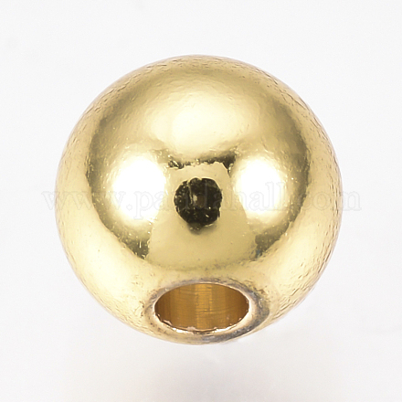 真鍮製スペーサービーズ  ラウンド  ゴールドカラー  4mm  穴：1.5mm KK-Q738-4mm-03G-1