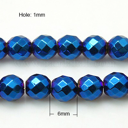 Chapelets de perles en hématite synthétique sans magnétiques G-C018-6mm-1