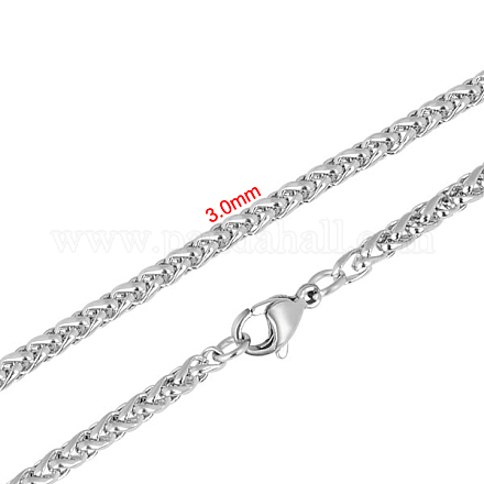 Collares de cadena de trigo de 316 acero inoxidable NJEW-M176-17-A-1