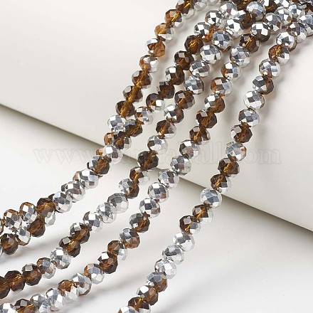 Electroplate Transparent Glass Beads Strands EGLA-A034-T3mm-M20-1
