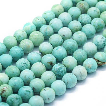 Fili di perle naturali di turchese peruviano (diaspro) G-E561-11-8mm-AA-1