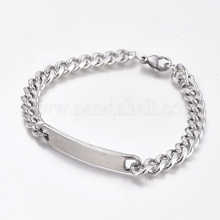 304 bracelets gourmette id acier inoxydable BJEW-G631-04P-1