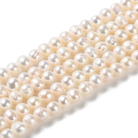 Fili di perle di perle d'acqua dolce coltivate naturali PEAR-E018-55-1