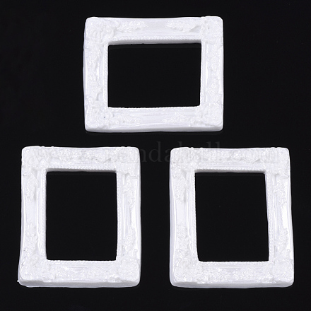 樹脂カボション  長方形  ホワイト  60x51~52x8mm X-CRES-N022-59-1