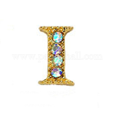 Alliage or strass lettres clou clou cabochons MRMJ-S047-023I-1