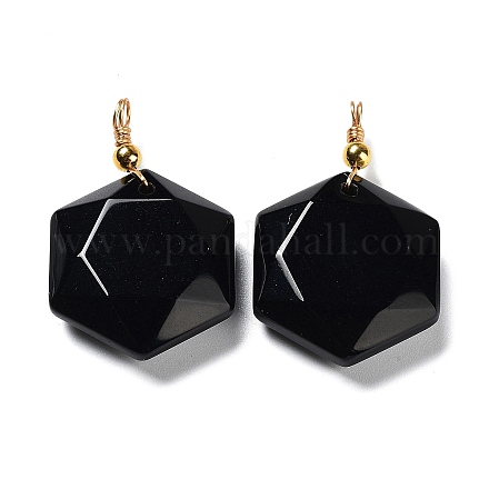 Natural Obsidian Pendants G-F757-A12-1