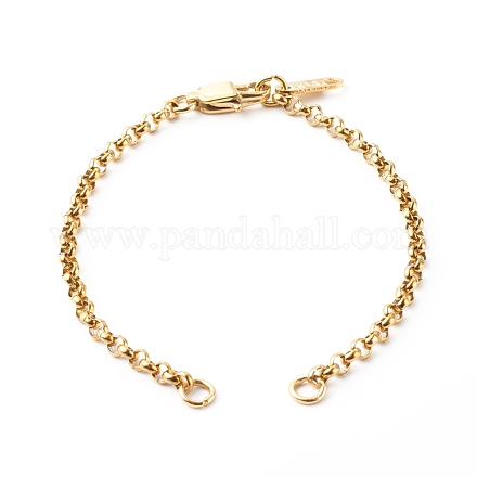 Handmade 304 Stainless Steel Rolo Chain Bracelets Making Accessories AJEW-JB01026-03-1