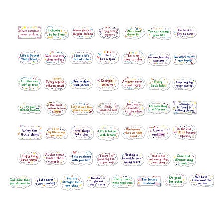 50 set di etichette adesive in carta per parole inglesi ispirate ai cartoni animati DIY-G078-02-1