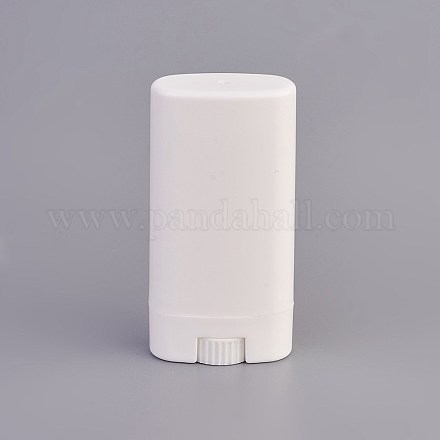 15g ppプラスチック消臭容器  詰め替え可能な制汗剤チューブ  diy消臭スティックヒールバーム化粧品用  ホワイト  75.5x38.5x18.5mm X-DIY-WH0143-37-1