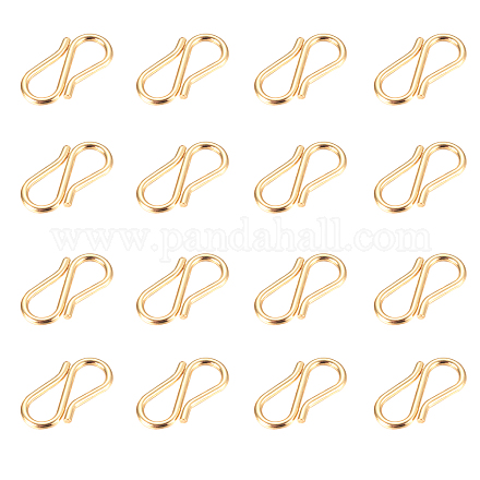 UNICRAFTALE 30pcs Golden S-Hook Clasp 304 Stainless Steel Hook Clasps about 3mm Hole S Hooks Clasps Necklace Clasp Connectors S-Shaped Hook for Necklace Jewelry Making 12.5mm Long STAS-UN0004-91G-1