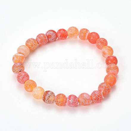 Bracelets extensibles avec perles en agate patinée naturelle BJEW-Q692-01E-1