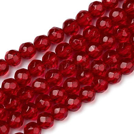 Chapelets de perles rondes en verre à facettes X-GF6mmC47-1
