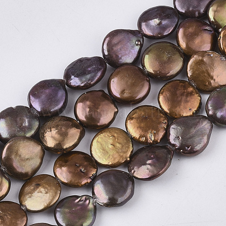 Fili di perle di keshi di perle barocche naturali PEAR-Q015-022-1