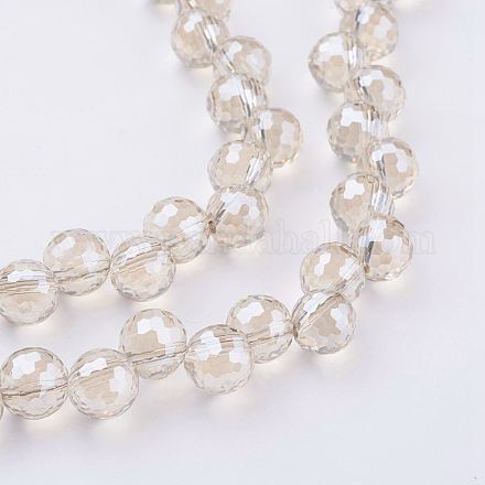 Chapelets de perles en verre électroplaqué EGLA-G016-03E-1