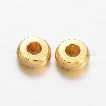 Rondelle Brass Spacer Beads KK-F371-4mm-70G-1