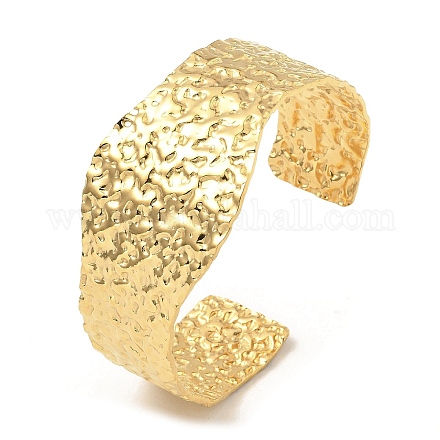 304 bracelet manchette large texturé en acier inoxydable BJEW-P302-10G-1