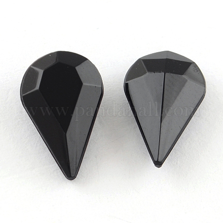 Cabochons à facettes en forme de larme en acrylique avec strass pointus GACR-R012-8x13-14-1