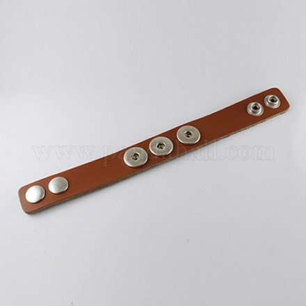 Création de bracelet avec pression en cuir X-AJEW-R014-4-1