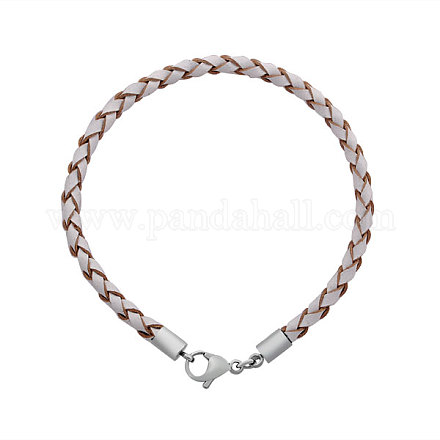 Braided Leather Cord Bracelet Makings MAK-M020-02-C-1