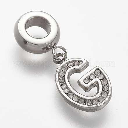 304 Stainless Steel European Dangle Charms STAS-F042-G-1