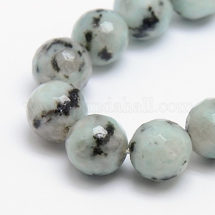 Fili di perle di diaspro / kiwi di sesamo naturale X-G-L147-8mm-01-1