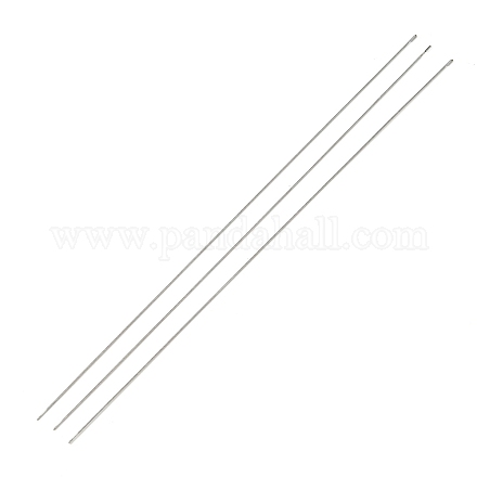 ビーズスピナー用フック付きスチールビーズ針  ビーズジュエリー用のカーブ針  ステンレス鋼色  17.8x0.05cm TOOL-C009-01B-03-1