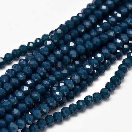 Faceted Rondelle Glass Beads Strands X-GLAA-I033-4mm-04-1
