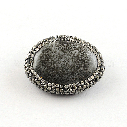 Perles ovales en porcelaine X-G-F293-44-1