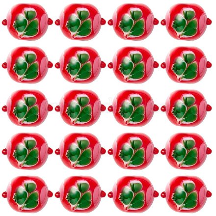 20 Stück handgefertigte Bunte Malerei-Perlen. LAMP-SZ0001-52B-1