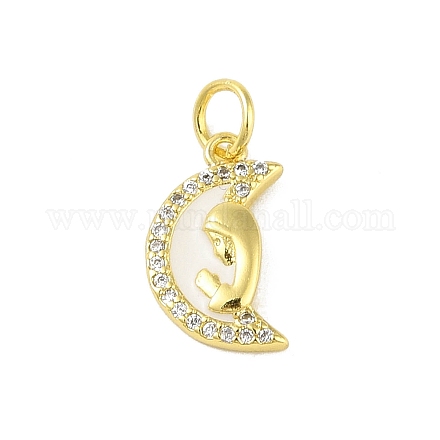 Латунные микропаве прозрачные подвески с фианитом KK-E111-46G-04-1